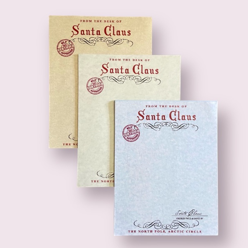 Letters From Santa Stationary on Card Stock Paper - 3 Colors - 23 Total